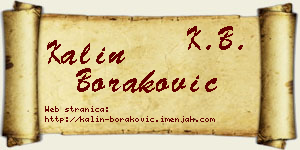 Kalin Boraković vizit kartica